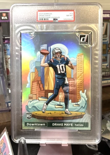 2024 Donruss Downtown JUMBO Oversize #13 Drake Maye Patriots RC Rookie PSA 8