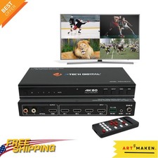 Ultimate 4x1 HDMI Multi-Viewer - 4K 60Hz with Audio Extract and Display Options