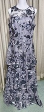 Calvin Klein Layered Floral Sleeveless Evening Gown w/Sequin Embellishment