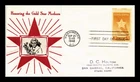 Dr Jim Stamps FDC Gold Star Mothers 1948 Crosby Thermograph Photo Cachet