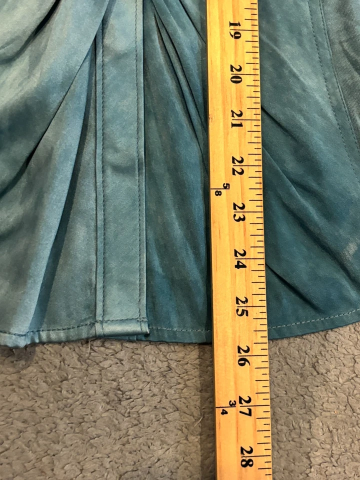 Blusa para mujer Elie Tahari XS verde azulado 93 % seda manga larga carrera informal Foto 4 de 4