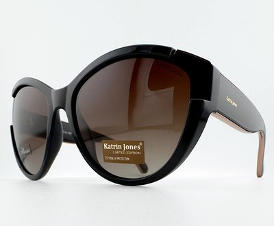 KATRIN JONES KJ0826 Brown Cat Eye Sunglasses Polarized UV400 Limited Edition