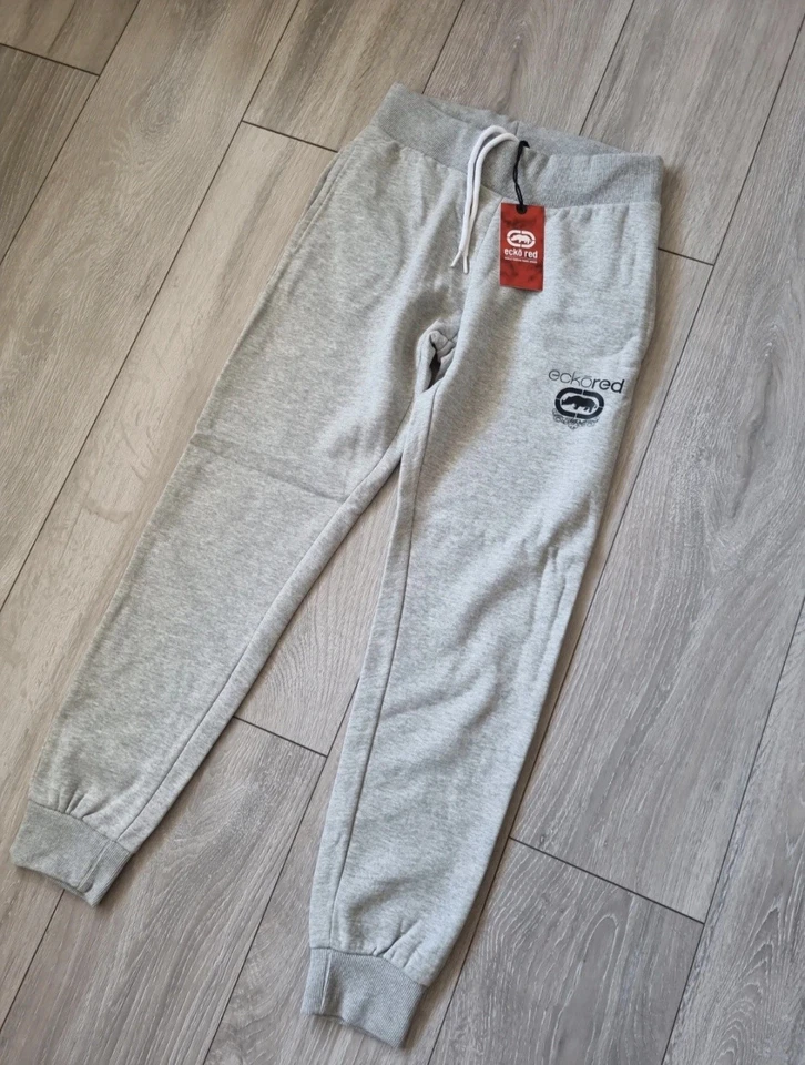 Womens Ecko Red Maya Light Grey Fleece Joggers Size UK 10 - Image 1 of 4