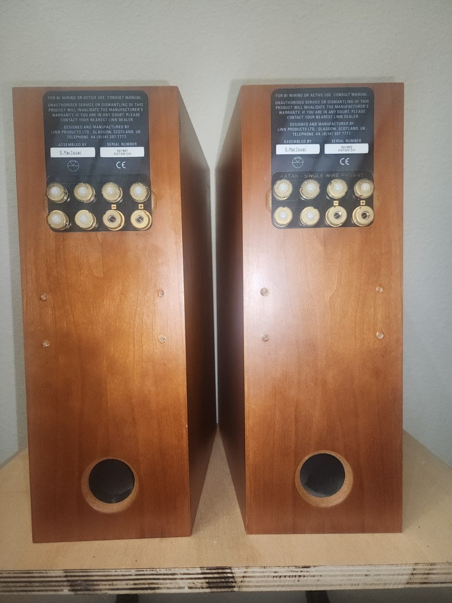Linn Katan bookshelf speakers in cherry wood with box | eBay