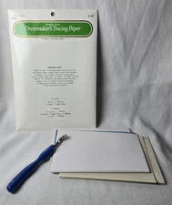 J & P Coats Dressmakers Carbon Tracing Paper Vintage W/ Tracing Wheel