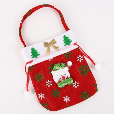  Weihnachten unter dem Motto Portable Candy Taschen Vlies Handtasche Cartoon