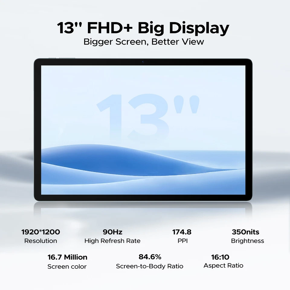 DOOGEE U12/U13 12/13inch Tablet with Gemini AI Android 16 Tablet 32GB+256GB 2025 - Image 4 of 4