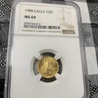 1988 1/10th Gold Eagle $5 NGC MS69