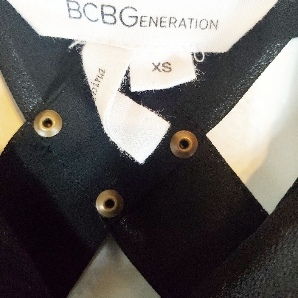 Bcbgeneration Button Down Black Tank Top Xsmall P… - image 8