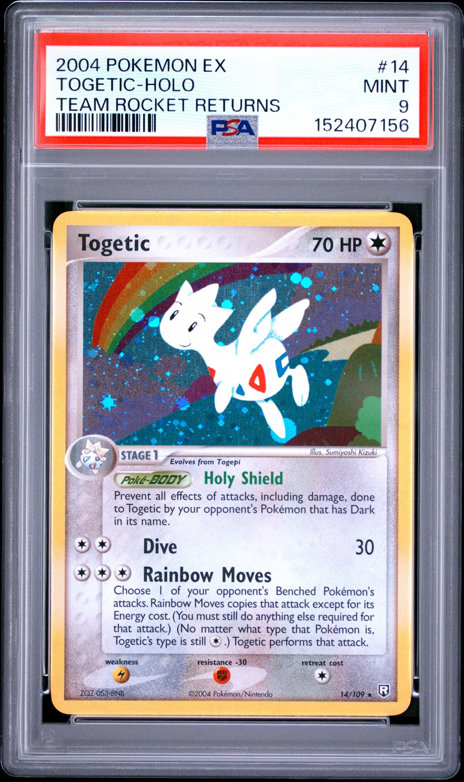 2004 POKEMON EX TEAM ROCKET RETURNS #14 TOGETIC-HOLO PSA 9