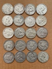 90% Silver Franklin Half Dollars 20 coins- $10 Face Value