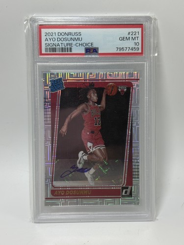#221 Ayo Dosunmu 2021 Donruss Auto Rookie Signature PSA 10