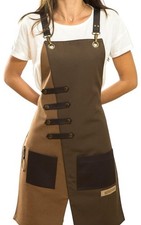MONAPRON Apron Women And Men Waterproof Canvas Extra Pocket Chef Barista