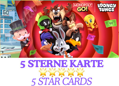 MONO-POLY-Go 5 Sterne Karte / Cards       Looney Tunes