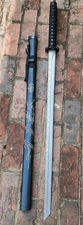 41" Steel Ninja Japanese Samurai Sword Straight Fantasy 30" Blade Wood Scabbard