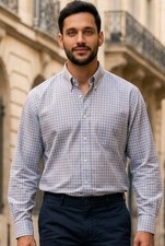 Paul Fredrick SZ 20/36 Plaid Long Sleeve Career Preppy Collared Button Up Shirt
