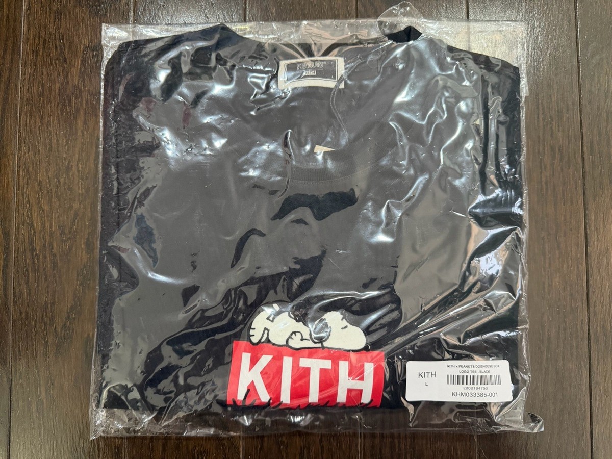 KITH × PEANUTS DOGHOUSE BOX LOGO Tee Kith for Snoopy Peanuts Doghouse Classic Box Logo T-Shirt Black