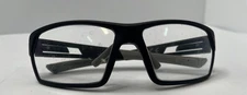 Black Wrap Safety Glasses Clear Lens Gray Arms 57-17-144 Protective Eyewear