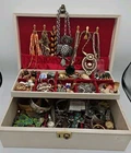 Vintage Estate Sale Find Jewelry Box Lot Collection Costume Watches Gems & More