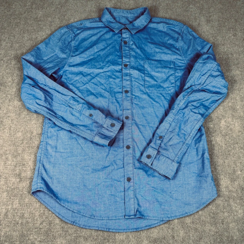 Lululemon Button Down Shirt Long Sleeve Casual Relaxed Fit Blue Mens Medium - Image 2 of 4