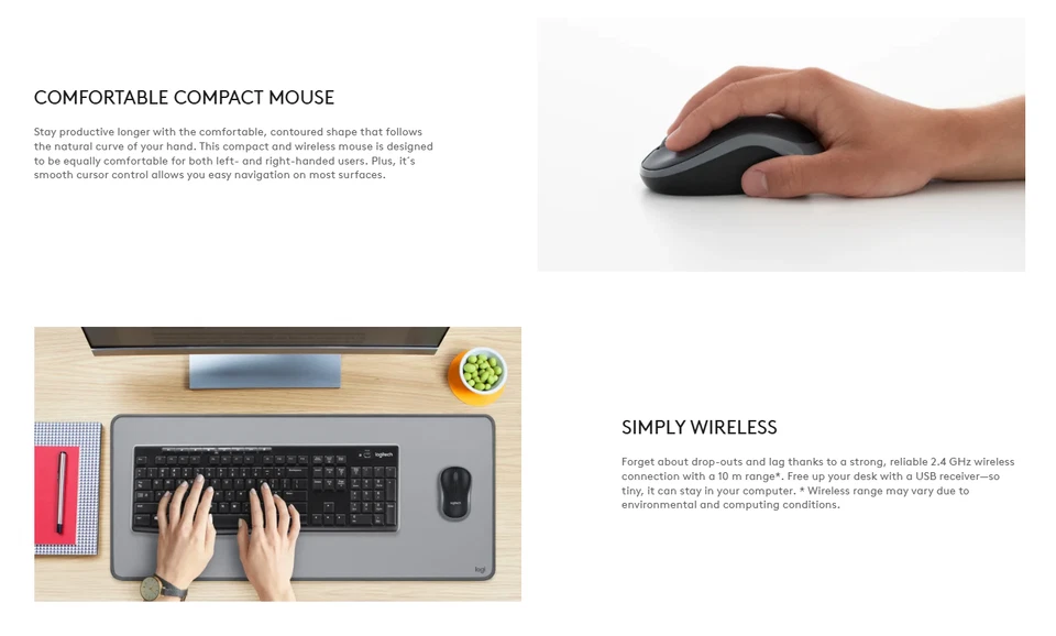 Logitech MK270 Wireless Keyboard And Mouse Combo - US Black 920-008813 - Image 3 of 4