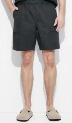 Original Use Men s Black 8'' Utility Cargo Shorts 100% Cotton Pull On Size SM