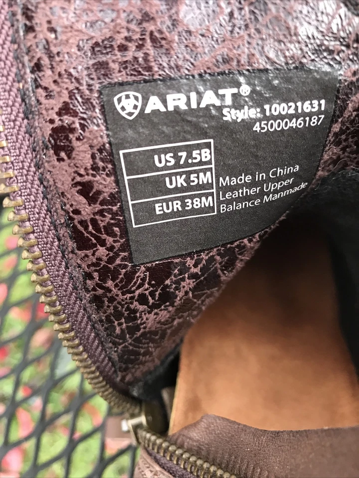 Bota de vaquero Ariat Duchess Western con flecos marrón bronceado para mujer 7,5B con cremallera lateral Foto 2 de 4