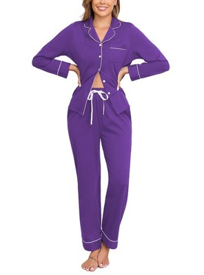 Woman Pajamas Set Cotton Pajamas for Women Set Long Sleeve Post Partum Pajama...