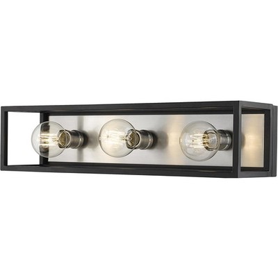 Z-Lite 480-3V-MB-BN Kube Bathroom Vanity Light Matte Black and Brushed Nickel