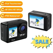WiFi Action Camera 5K 30FPS Waterproof Sports Camera 12MP Camera w/APP Control🔥