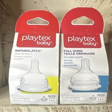 Playtex Baby 2-Pack Nipples-NaturaLatch  Full Sized - 3-6 Months Fast Flow NEW