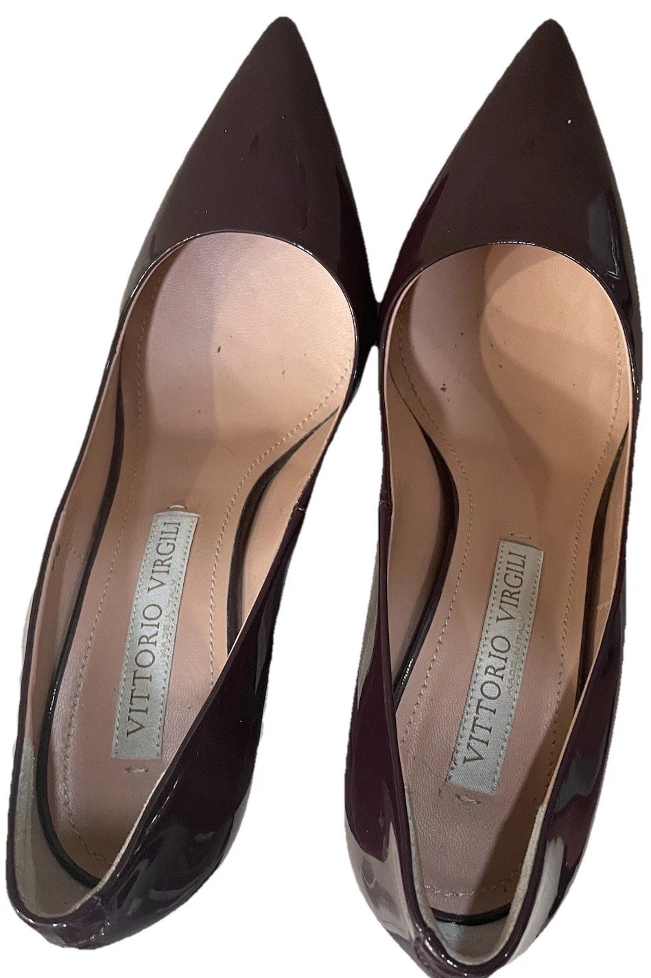 vittorio virgili Made In Italy Closed Toe Designer Pumps Eggplant Color Size 36