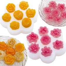 3D Flower Silicone Molds 14 Styles Candle Soap Resin Wax Scented DIY Craft Set