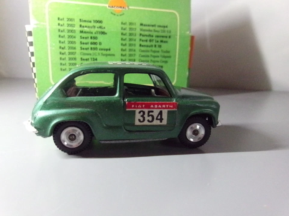 NACORAL CIQUI CARS Fiat Abarth 600 (copy Politoys) scale 1/43 Made in Spain - Immagine 3 di 4