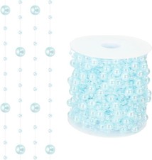 98 Feet Pearl Garland 8mm 3mm Pearl String Faux Beaded String Chain Trim Roll