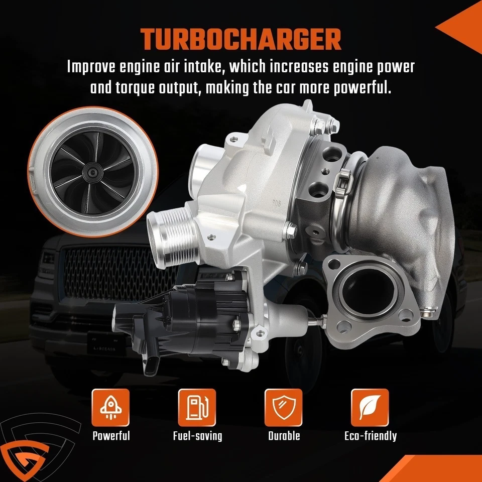 Turbocompressor esquerdo compatível com Ford F-150 Expedition Navigator 3.5L 2018-2020 EUA - Imagem 2 de 4