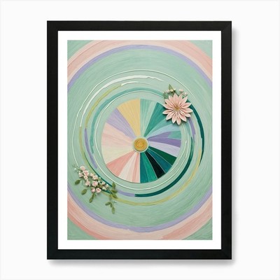 Floral Circle no4 Art Print Framed Wall Art Poster Canvas Print Picture