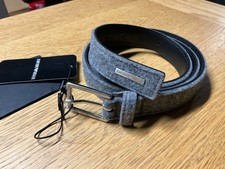 Image of Emporio Armani Womens Grey Felt Fabric/ Leather Belt 90cm (fits 32”) Skinny New
