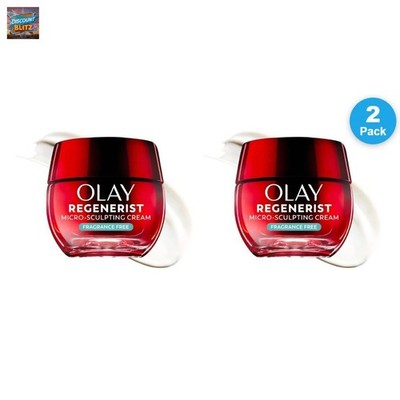 Olay Regenerist Micro-Sculpting Cream, Fragrance-Free - 1.7 oz (2 Pack)