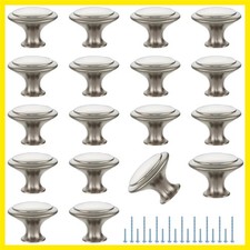 Brushed Nickel Cabinet Drawer Hardware,30mm Kitchen Cabinet Knobs,10 Pack D...