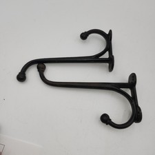 2 cast iron heavy duty fat wall hooks hook coat hat hall tree large 8"
