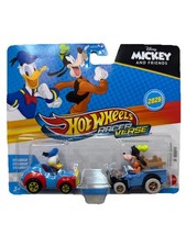 Hot Wheels Racer Verse Disney DONALD DUCK & GOOFY Confezione da 2 Auto