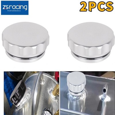 2PCS 2'' 50.8mm Aluminium Weld On Filler Neck And Cap Oil, Fuel,Water Tank Silver