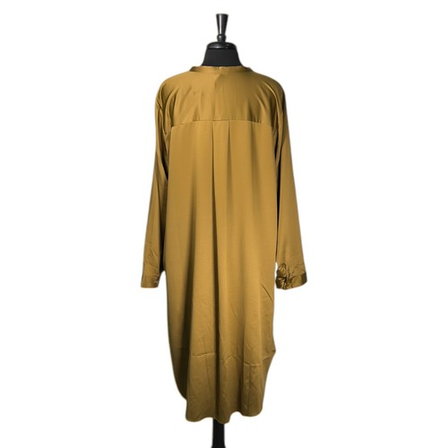 Eileen Fisher Women's Shirt Dress Olive Green Satin Mandarin Collar Tunic Top 1X - Picture 2 of 9