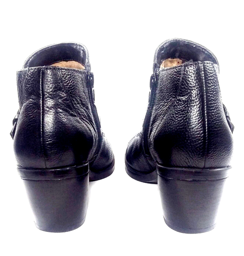 NATURALIZER Talla 7 AMPLIO Mujer Botín Cuero Negro Motociclista Western N5 Comodidad - Imagen 8 de 14