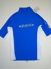 Men's RASH GUARD Short Sleeve for Surfing Scuba Diving Snorkeling BLUE - SMALL