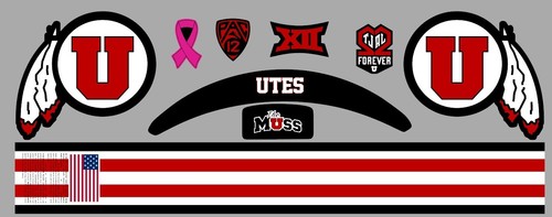 FULL SIZE Utah Utes Helmet Alternate Decals - 4 designs to choose from - Picture 10 of 10