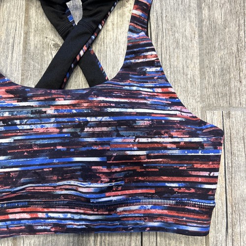 Sujetador Lululemon Talla 4 Time To Sweat Hinshu Alpine Blanco Multi Azul Todo Deporte - Imagen 2 de 4