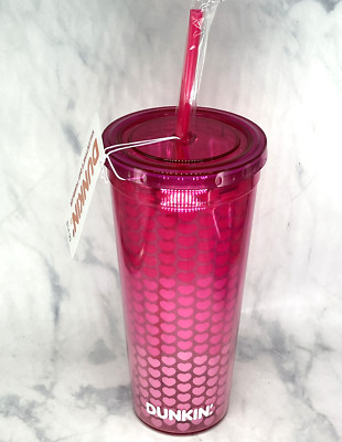 Dunkin 2025 Valentine's Day Heart Tumbler Cup PINK ***FREE GIFT W/PURCHASE***