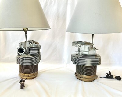 Vintage LYNCOMING AIRCRAFT  Engine Cylinder 2 Lamps Aviation Collection.